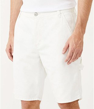 BERMUDA LOOSE JEANS COM PESPONTOS CONTRASTANTES BRANCO