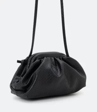 Bolsa Baguete Transversal Desestruturada Preto