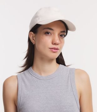 Boné Aba Curva Básico em Algodão Bege