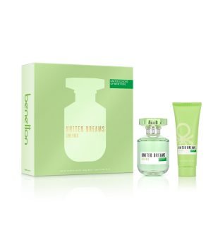 Coffret Benetton Perfume United Dreams Live Free Eau de Toilette Feminino 80ml + Creme Corporal Feminino 75ml KIT
