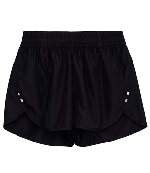 Short Runner Esportivo Básico com Cós Elástico e Detalhe Refletivo Preto