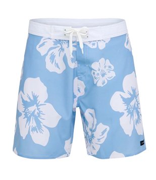 BERMUDA COM CÓS FIXO EM ESTAMPARIA FLORAL AZUL