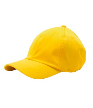 Boné Em Algodão Com Aba Curva Sem Estampa Amarelo