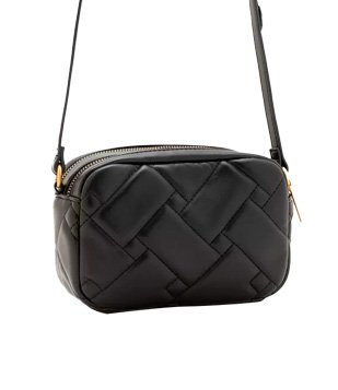 BOLSA TRANSVERSAL CAMERA BAG COM DUAS ABERTURAS PRETO