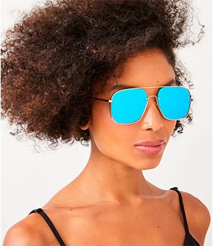 Óculos De Sol Aviador Com Lente Espelhada Dourado