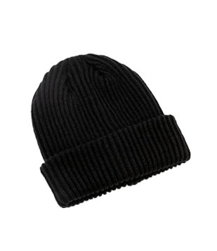 GORRO CANELADO COM DOBRA PRETO
