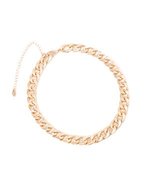 COLAR MÉDIO EM METAL COM CORRENTARIA EM ELOS OVAIS BOLD DOURADO