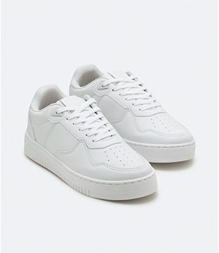 Tênis Cano Baixo com Recortes Branco