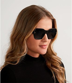 Óculos De Sol Quadrado Sextavado E Ponte Larga Preto