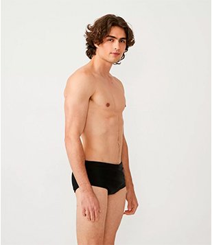 SUNGA COM CÓS ELÁSTICO E AMARRAÇÃO POR CORDÃO PRETO