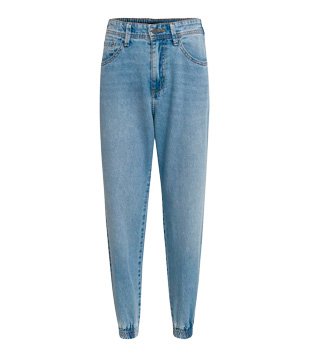 CALÇA JOGGER EM JEANS COM ELÁSTICO NAS COSTAS AZUL