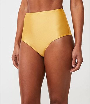 Biquíni Calcinha Hot Pants Em Poliamida Com Empina Bumbum Amarelo