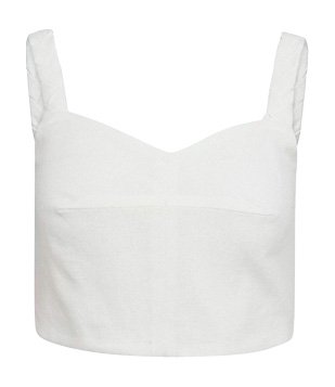 BLUSA CROPPED EM LINHO COM ALÇA TRANÇADA BRANCO