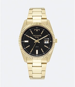 Relógio Technos Analógico com Caixa e Pulseira em Aço Dourado 2115NAL/1P Dourado