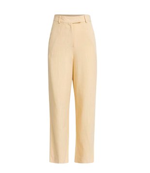 Calça Alfaiataria em Linho com Vinco Laranja