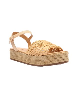 SANDÁLIA RASTEIRA FLATFORM EM RÁFIA ANACAPRI LARK