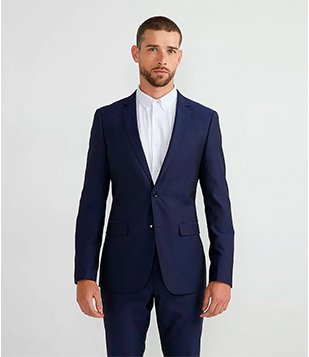 Paletó Blazer Maquinetado com Bolsos Azul