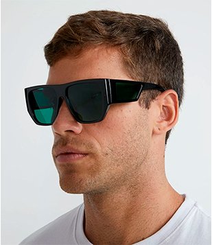 Óculos De Sol Quadrado Médio Preto