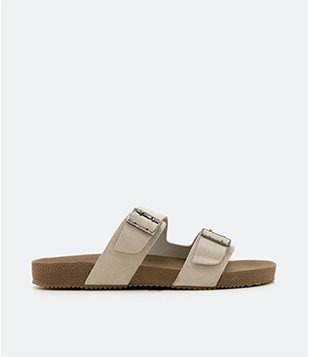 SANDÁLIA DE TIRAS COM DETALHE EM FIVELA - VIKO OFF WHITE