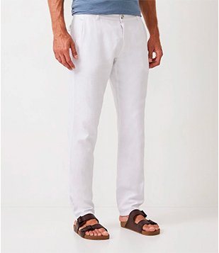 CALÇA EM LINHO SEM ESTAMPA BRANCO