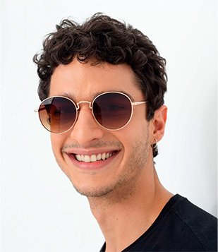 Óculos De Sol Masculino Redondo Rosa