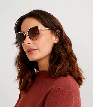 Óculos De Sol Gateado Com Efeito Achatado Desencontrado Da Lente Dourado