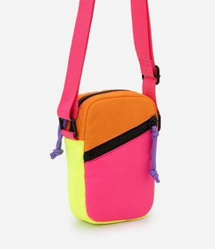 Bolsa Porta Celular Pequena com Zíper e Alça Gorgurão Multicores