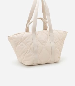 Bolsa Shopper Puffer Grande com Alça de Gorgorão Off White