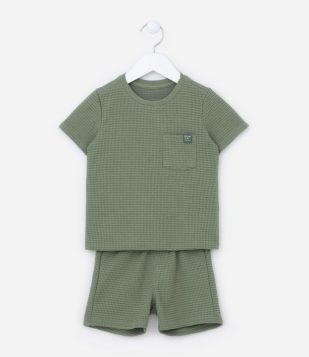 Conjunto Infantil em Moletom Texturizado com Bolsinho - 1 a 5 Anos 04