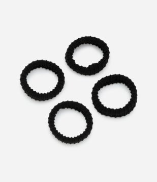 Kit 04 Elásticos de Cabelo Larguinhas e Texturizadas Preto