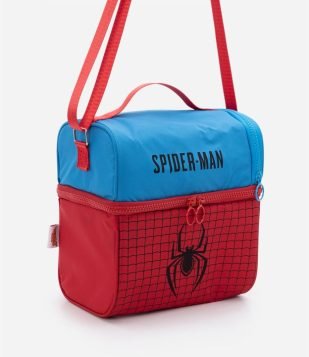 Lancheira com Alça Curta e Transversal e Estampa Homem Aranha Vermelho- Azul