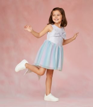 Vestido Infantil em Tule com Cauda de Sereia - Tam 1 a 6 Anos Lilás