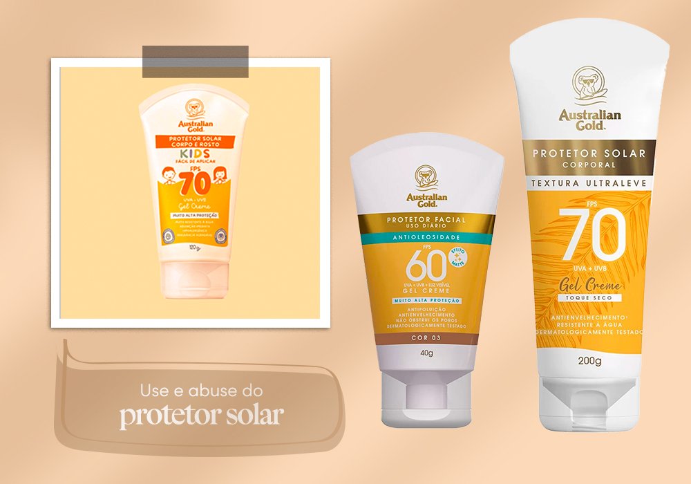 3 embalagens de protetor solar
