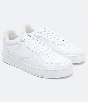 Tênis Cano Baixo com Recortes Branco