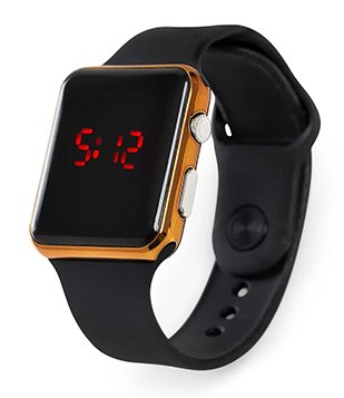 Relógio Accessories com Pulseira em Silicone e Caixa REN148B Preto 