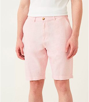 Bermuda Texturizada em Linho Rosa