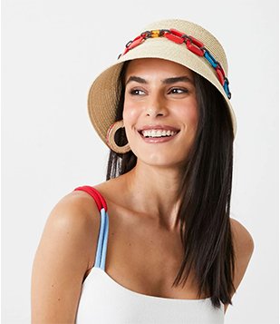 Chapéu de Praia com Detalhe na Aba Bege 