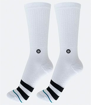 Meia Cano Alto Estampa Stance Branco