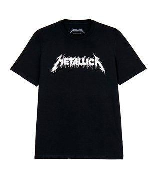 Camiseta Manga Curta Metallica Brilha No Escuro Preto