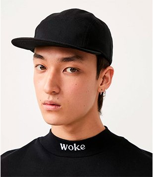 Boné 5-Panel Em Algodão Com Pespontos Preto