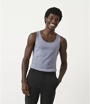 Camiseta Regata Em Viscose Sem Estampa Cinza