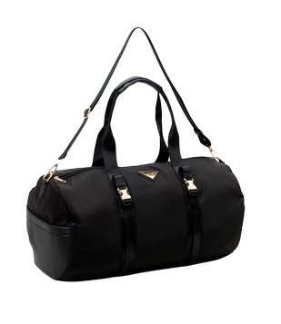 Bolsa Mala com Alça de Mão e Detalhes de Engate Metálico Preto