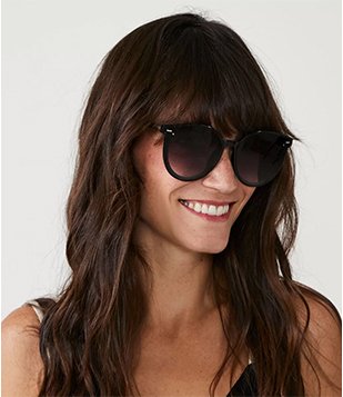 Óculos De Sol Redondo Grande Com Lente Degradê Preto