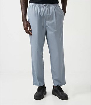 Calça Jogger Em Algodão Com Amarração Azul