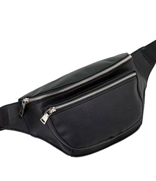 Pochete Com Bolso Duplo E Alça Regulável Jet Black