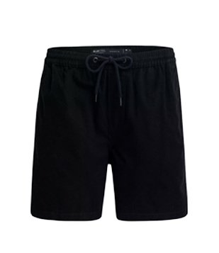 Bermuda Em Sarja Com Elástico No Cós Preto