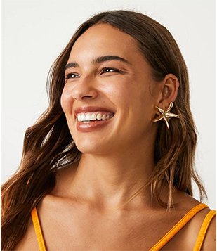 Maxi Brinco em Metal de Estrela do Mar Dourado