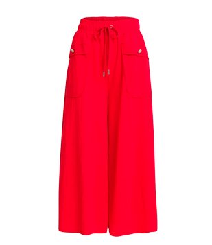 Calça Pantacourt Em Orly Com Bolso Vermelho