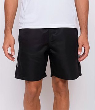 Bermuda com Elástico e Detalhes Laterais Preto