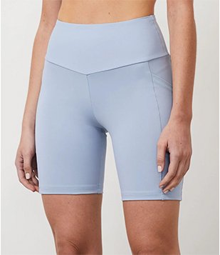 Bermuda Ciclista Esportiva em Poliamida Texturizada com Bolsos Azul